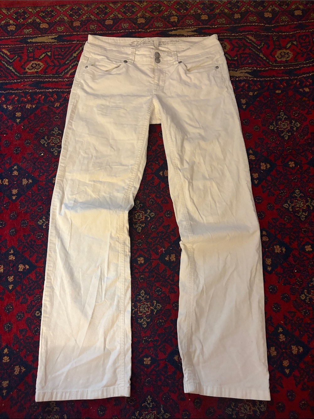 Espirit white low rise corduroy jeans